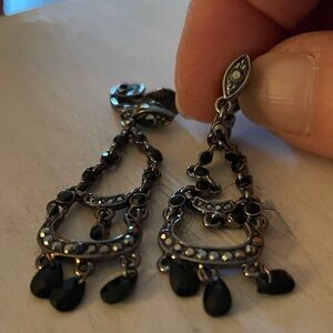 Elegant Black Dangle Chandelier Earrings - Women's Jewelry